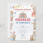 Cirque Anniversaire Fête Invitation Carnaval Thème (Devant)