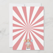 Cirque Anniversaire Fête Invitation Carnaval Thème (Dos)