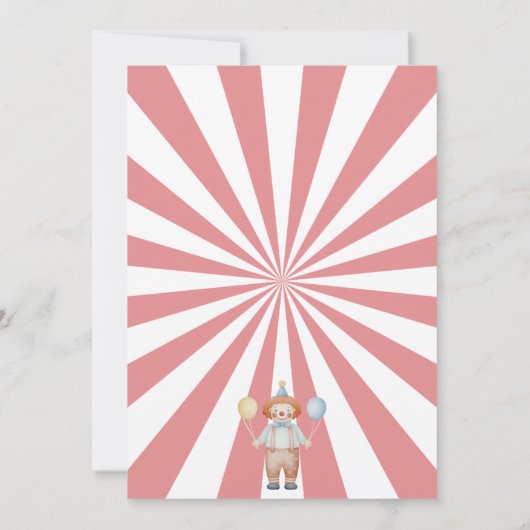 Cirque Anniversaire Fête Invitation Carnaval Thème (Dos)