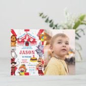 Cirque Anniversaire Photo Invitation (Debout devant)