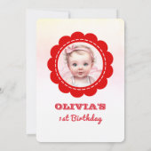 Cirque Big Top 1er Anniversaire Photo Invitation (Dos)