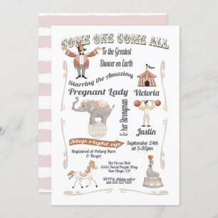 Cirque Big Top Baby shower Invitation