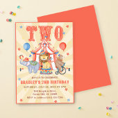 Cirque Carnaval & Animaux Invitation 2e anniversai
