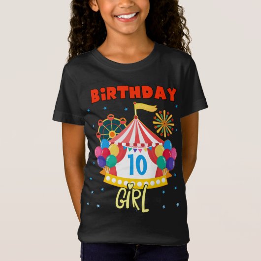 Cirque Carnaval Fille Thème Correspondant T-Shirt (Devant)