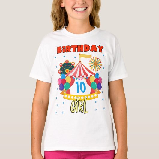 Cirque Carnaval Fille Thème Correspondant T-Shirt (Devant)