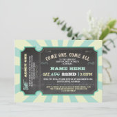 Cirque Carnaval Mint Lemon Baby shower Invitation (Debout devant)