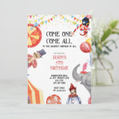 Cirque/Carnaval Thème Enfants Invitations (Debout devant)