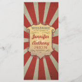 Cirque Carnaval Vintage Mariage Programmes (Devant)