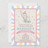 Cirque Elephant Anniversaire Fête Invitation (Devant)