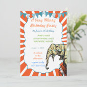 Cirque Elephant Anniversaire Fête Invitation Bunit (Debout devant)