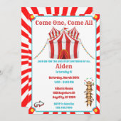 Cirque Invitation Anniversaire Pour Garçons (Devant / Derrière)