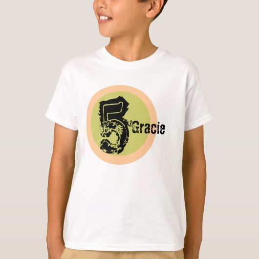 Cirque Nom et âge 5e anniversaire Tshirt (Devant)