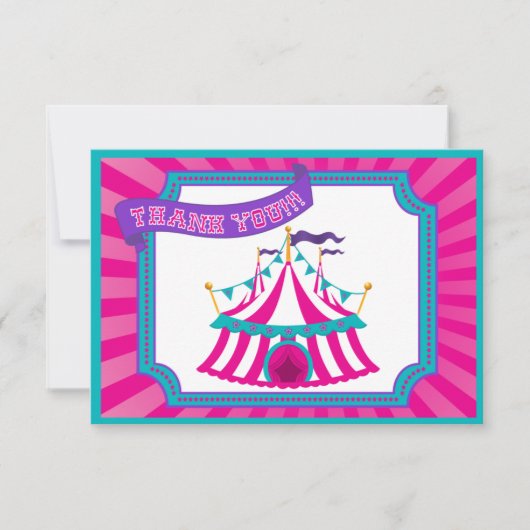 Cirque ou partie de carnaval - cartes de Merci (Devant)