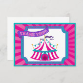Cirque ou partie de carnaval - cartes de Merci (Devant / Derrière)