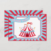 Cirque ou tente de carnaval - cartes de Merci (Devant / Derrière)