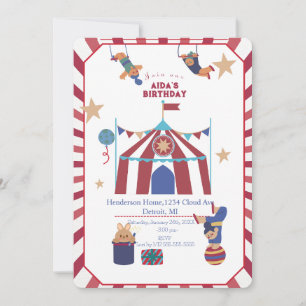 Cirque Spectaculaire Invitation Anniversaire