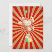 Cirque Thème Anniversaire Fête Invitation (Dos)