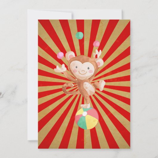 Cirque Thème Anniversaire Fête Invitation (Dos)