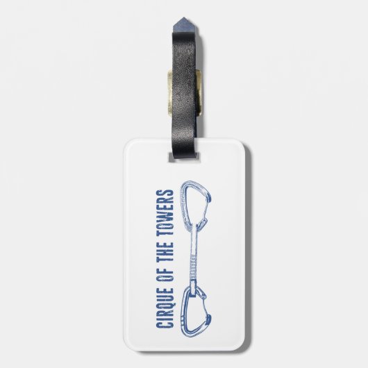 Cirque van de torens die snel klimmen bagagelabel (Achterkant verticaal)