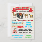 Cirque vintage Animaux Bébé Douche Invitations (Devant)