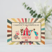 Cirque vintage Merci d'anniversaire personnalisé (Debout devant)