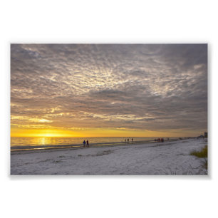 Cirrocumulus Clouds bij Fort Myers Beach Sunset Foto Afdruk