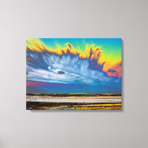 Cirrus Cloud Kirkcudbright-kaart Acryldruk Canvas Afdruk