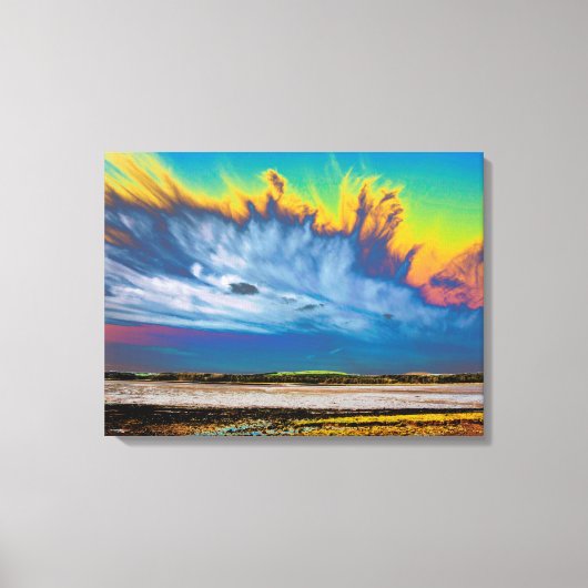 Cirrus Cloud Kirkcudbright-kaart Acryldruk Canvas Afdruk (Voorkant)