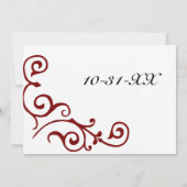 Cirrus Ivory (rouge) Faire-part de mariage (Dos)