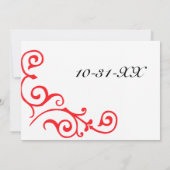 Cirrus Ivory (Ruby) Wedding Invitation Kaart (Achterkant)