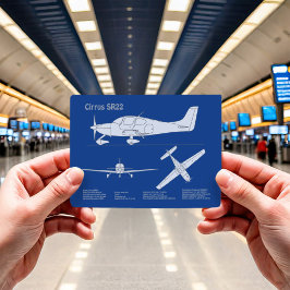 Cirrus SR22 - Vliegtuigblauwdruk Tekenplannen ABD Briefkaart