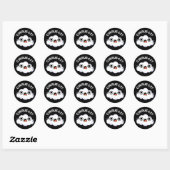 Cirrusly Funny Weather Cloud Pun Dark BG Ronde Sticker (Vel)