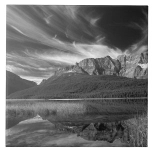 Cirruswolken boven Waterfowl Lake, Banff Tegeltje