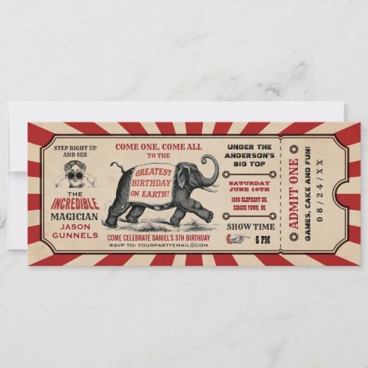 Cirus Birthday Party Invitations Raffle (Devant)