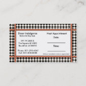 Cisaillements de cheveux, coiffeur, carte de (Dos)