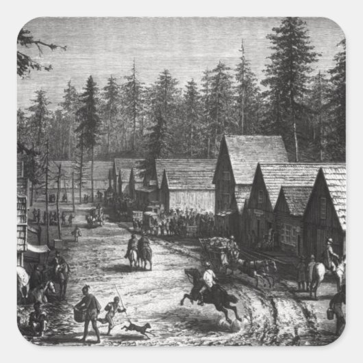 Cisco, postdistrict van Placer Vierkante Sticker (Voorkant)