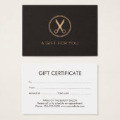 Ciseau Cercle Or minimal Élégant Faux foncé (Devant & derrière)