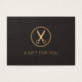 Ciseau Cercle Or minimal Élégant Faux foncé (Devant)