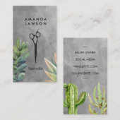 Ciseaux | Aquarelle | Carte de visite Succulent (Devant / Derrière)