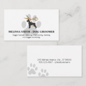 Ciseaux | Carte de visite de chien Groomer (Devant / Derrière)
