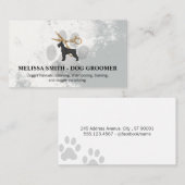 Ciseaux | Carte de visite de chien Groomer (Devant / Derrière)