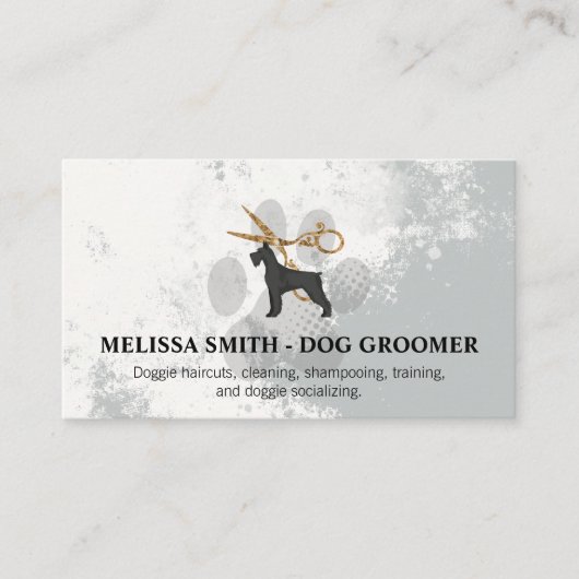 Ciseaux | Carte de visite de chien Groomer (Devant)