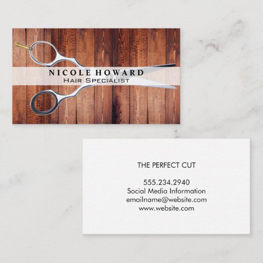 Ciseaux | Cartes en bois (Devant / Derrière)