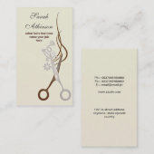 ciseaux coiffeur barbier carte de visite (Devant / Derrière)