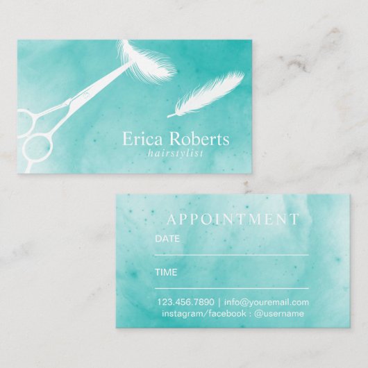 Ciseaux de cheveux et rendez-vous d'aquarelle de (Devant / Derrière)