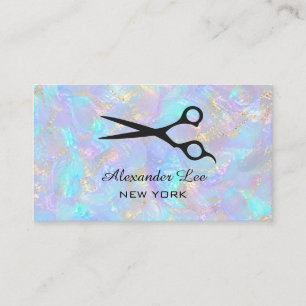 Ciseaux de coiffeur Carte de visite Faux Opale