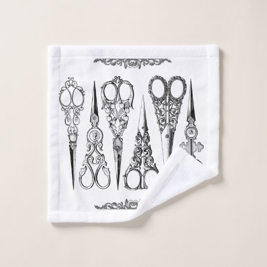 ciseaux de coiffeur victorien élégant (Gant de toilette)