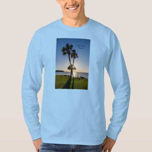 Ciseaux de palmier Silhouette Longues T-shirt (Devant)