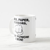 Ciseaux de papier de roche Poing Punch drôle Mug (Devant gauche)