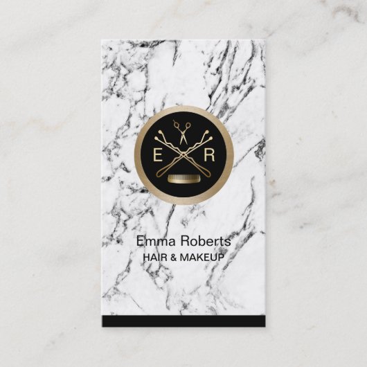 Ciseaux d'or de coiffeur et rendez-vous de peigne (Devant)